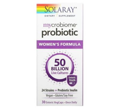 Solaray, Mycrobiome Probiotic, Women's Formula, 50 Billion, 30 Enteric VegCaps