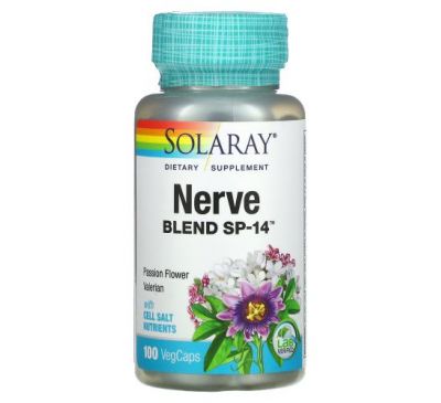 Solaray, Nerve Blend SP-14, 100 растительных капсул