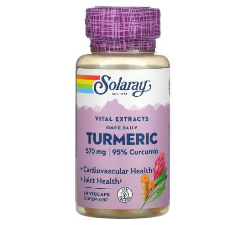 Solaray, Once Daily, Turmeric, 570 mg, 60 VegCaps