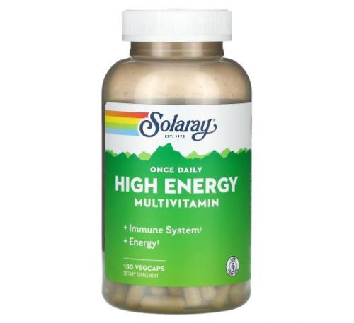Solaray, Once Daily High Energy, Multivitamin, 180 VegCaps