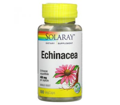 Solaray, Organically Grown Echinacea, 450 mg, 100 VegCaps