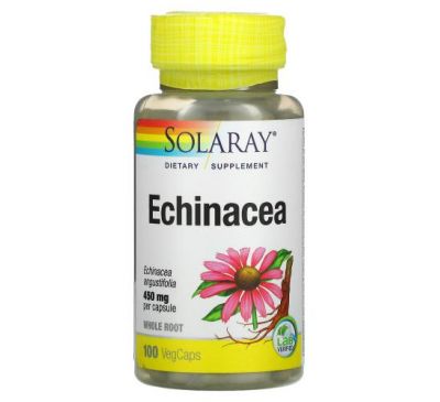 Solaray, Organically Grown Echinacea, 450 mg, 100 VegCaps
