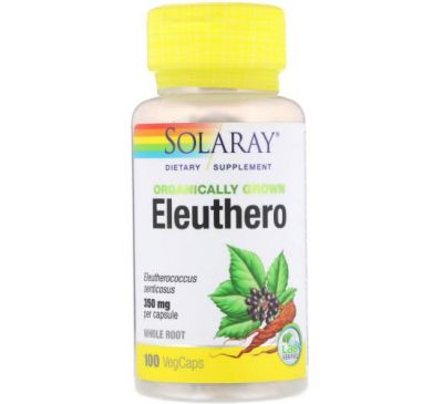 Solaray, Organically Grown Eleuthero, 350 mg, 100 VegCaps