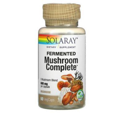 Solaray, Organically Grown Fermented Mushroom Complete, 600 mg, 60 VegCaps