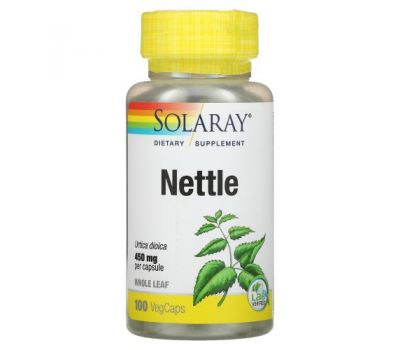 Solaray, Organically Grown Nettle, 450 mg, 100 VegCaps