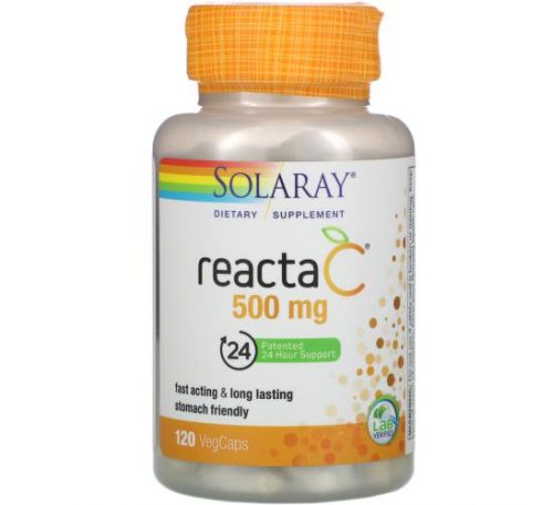Solaray, Reacta-C, 500 мг, 120 капсул VegCap