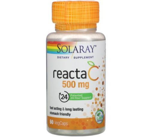 Solaray, Reacta-C, 500 мг, 60 капсул VegCap
