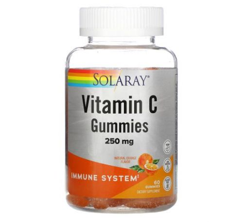 Solaray, Vitamin C Gummies, Natural Orange, 125 mg, 60 Gummies