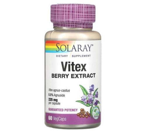 Solaray, Vitex Berry Extract, 225 mg, 60 VegCaps