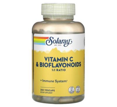 Solaray, біофлавоноїди з вітаміном C в співвідношенні 1:1, 250 капсул VegCap