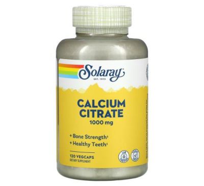 Solaray, цитрат кальцію, 250 мг, 120 капсул VegCaps