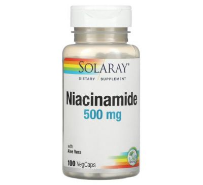 Solaray, нікотинамід, 500 мг, 100 капсул VegCap