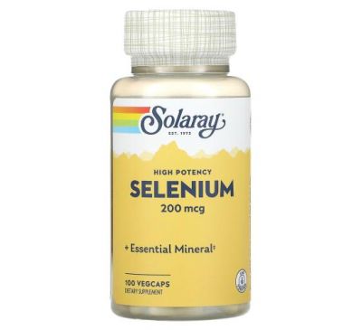 Solaray, Селен, 200 мкг, 100 вегетарианских капсул