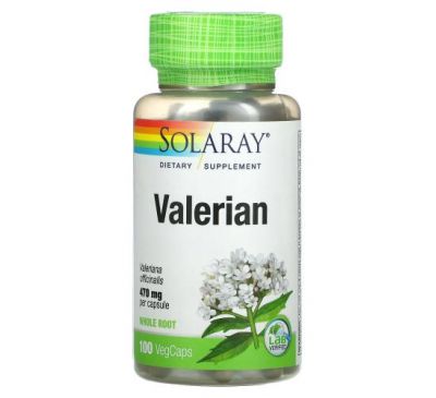 Solaray, валеріана, 470 мг, 100 VegCaps