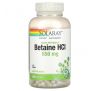 Solaray, високоефективний бетаїну гідрохлорид із пепсином, 650 мг, 250 капсул VegCaps