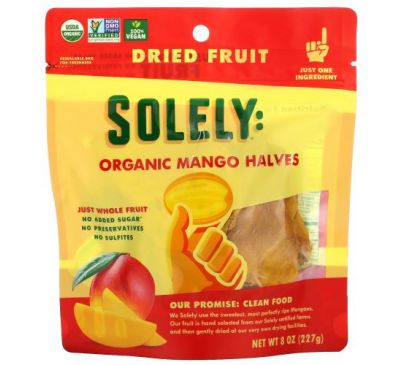 Solely, Органические половинки манго, 227 г (8 унций)