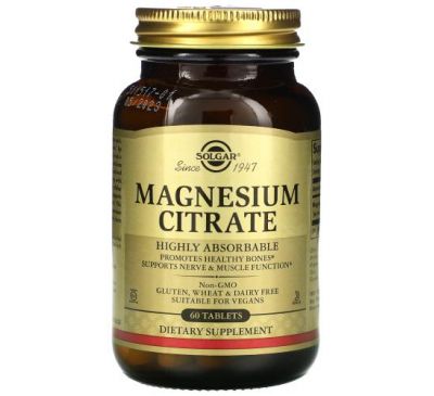 Solgar, Magnesium Citrate, 60 Tablets