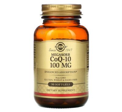 Solgar, Megasorb, коензим Q10, 100 мг, 90 капсул