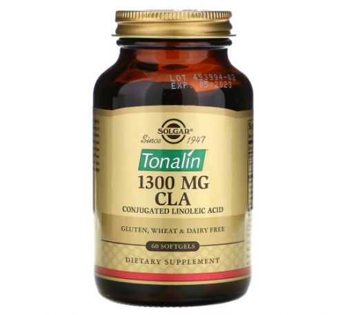Solgar, Tonalin CLA, тоналін КЛК, 1300 мг, 60 капсул