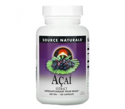 Source Naturals, Acai Extract, 500 mg, 120 Capsules