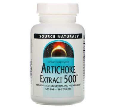 Source Naturals, Artichoke Extract 500, 180 Tablets