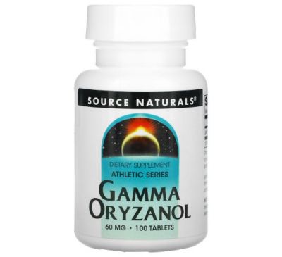 Source Naturals, Athletic Series, Gamma Oryzanol, 60 mg, 100 Tablets
