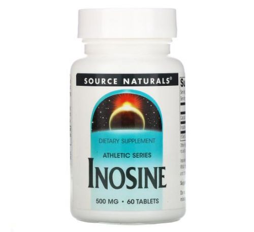 Source Naturals, Athletic Series, Inosine, 500 mg, 60 Tablets