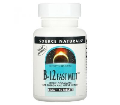 Source Naturals, B-12 Fast Melt, 5 mg, 60 Tablets