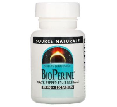 Source Naturals, BioPerine, 10 мг, 120 таблеток