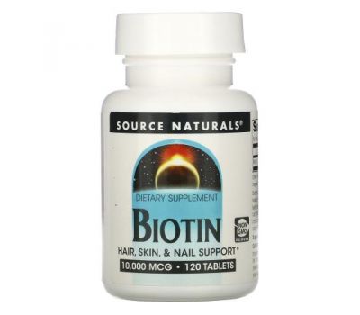 Source Naturals, Biotin, 10,000 mcg, 120 Tablets