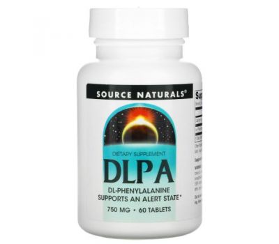Source Naturals, DLPA, 750 mg, 60 Tablets