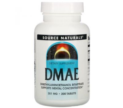 Source Naturals, DMAE, 351 mg, 200 Tablets