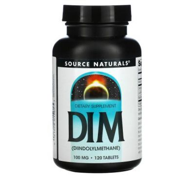 Source Naturals, Диіндолілметан (DIM), 100 мг, 120 таблеток
