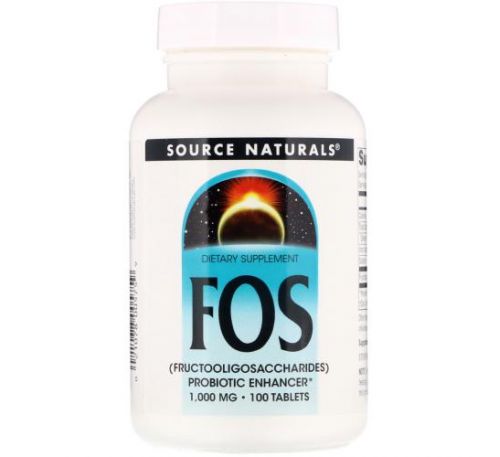 Source Naturals, FOS, 1,000 mg, 100 Tablets
