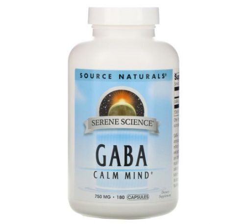 Source Naturals, GABA Calm Mind, 750 mg, 180 Capsules