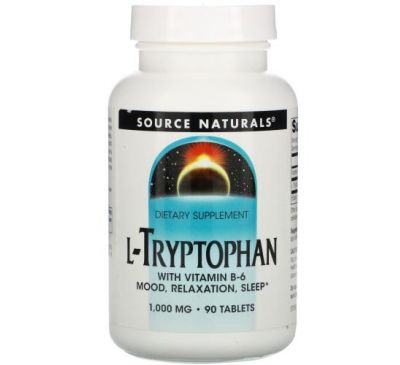 Source Naturals, L-триптофан, 1000 мг, 90 таблеток