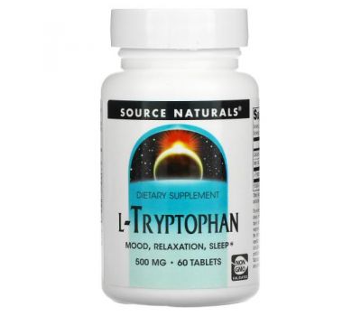 Source Naturals, L-Tryptophan, 500 mg, 60 Tablets