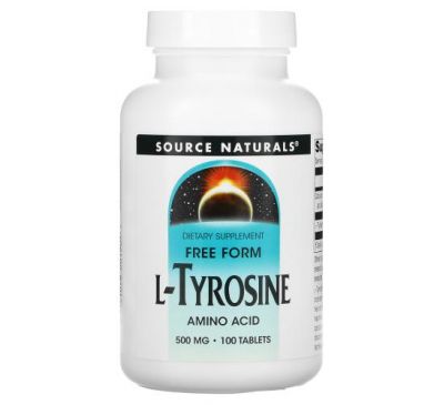 Source Naturals, L-тирозин, 500 мг, 100 таблеток