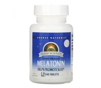 Source Naturals, Melatonin, Timed Release, 2 mg, 240 Tablets
