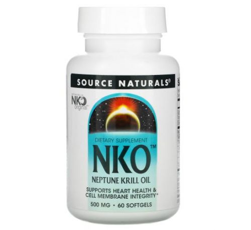 Source Naturals, NKO, Neptune Krill Oil, 500 mg, 60 Softgels