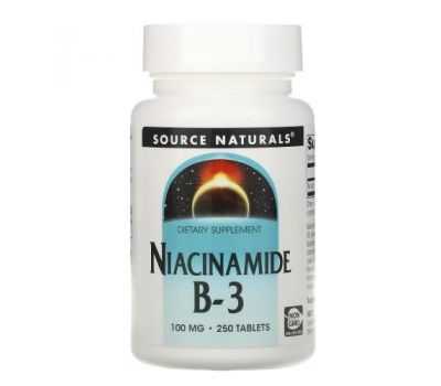 Source Naturals, Niacinamide B-3, 100 mg, 250 Tablets