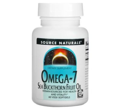 Source Naturals, Omega-7, Seabuckthorn Fruit Oil, 60 Vegi Softgels
