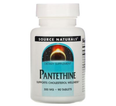 Source Naturals, пантетин, 300 мг, 90 таблеток