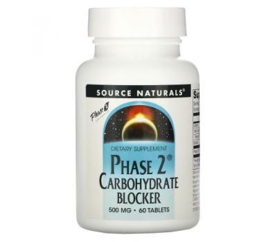Source Naturals, Phase 2 Carbohydrate Blocker, 500 mg, 60 Tablets