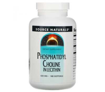 Source Naturals, Phosphatidyl Choline, In Lecithin, 420 mg, 180 Softgels