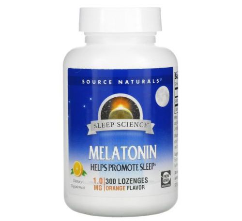 Source Naturals, Sleep Science, Melatonin, Orange, 1 mg, 300 Lozenges