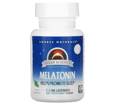 Source Naturals, Sleep Science, мелатонин, 2,5 мг, 60 леденцов
