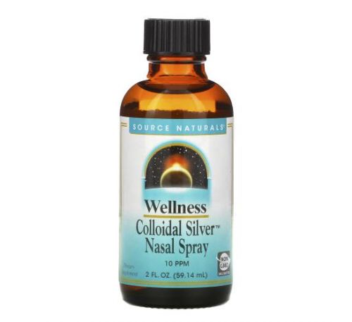Source Naturals, Wellness, Colloidal Silver Nasal Spray, 10 PPM, 2 fl oz (59.14 ml)