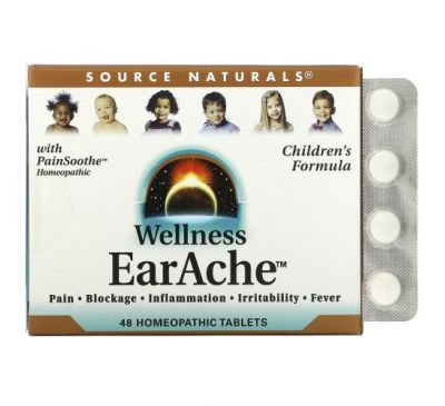 Source Naturals, Wellness, от боли в ушах, 48 натуральных таблеток