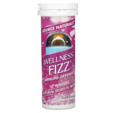 Source Naturals, Wellness Fizz, Natural Berry Flavor, 10 Wafers